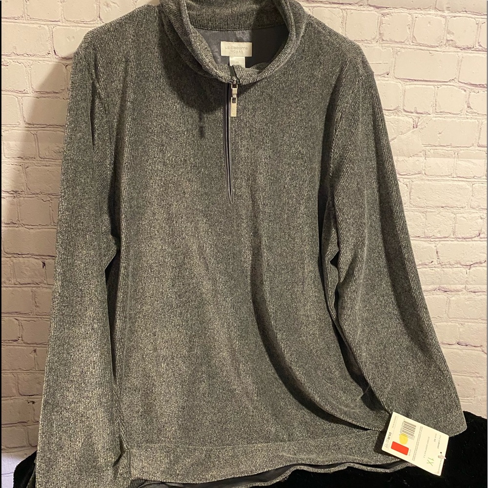 Liz Claiborne Plus Size 1x Velour Top NWT